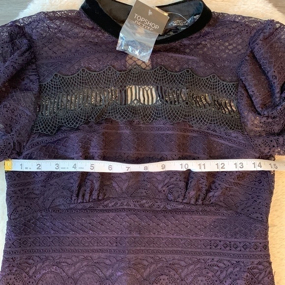 New!! Topshop Petite Lace Embroidered Mini Dress Size 6 - Picture 13 of 17